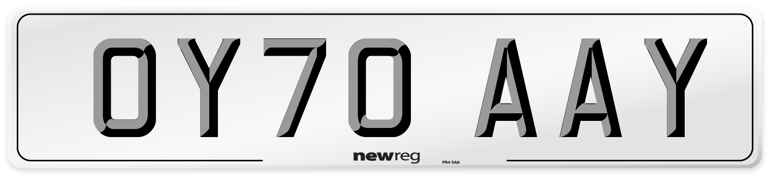 OY70 AAY Number Plate from New Reg